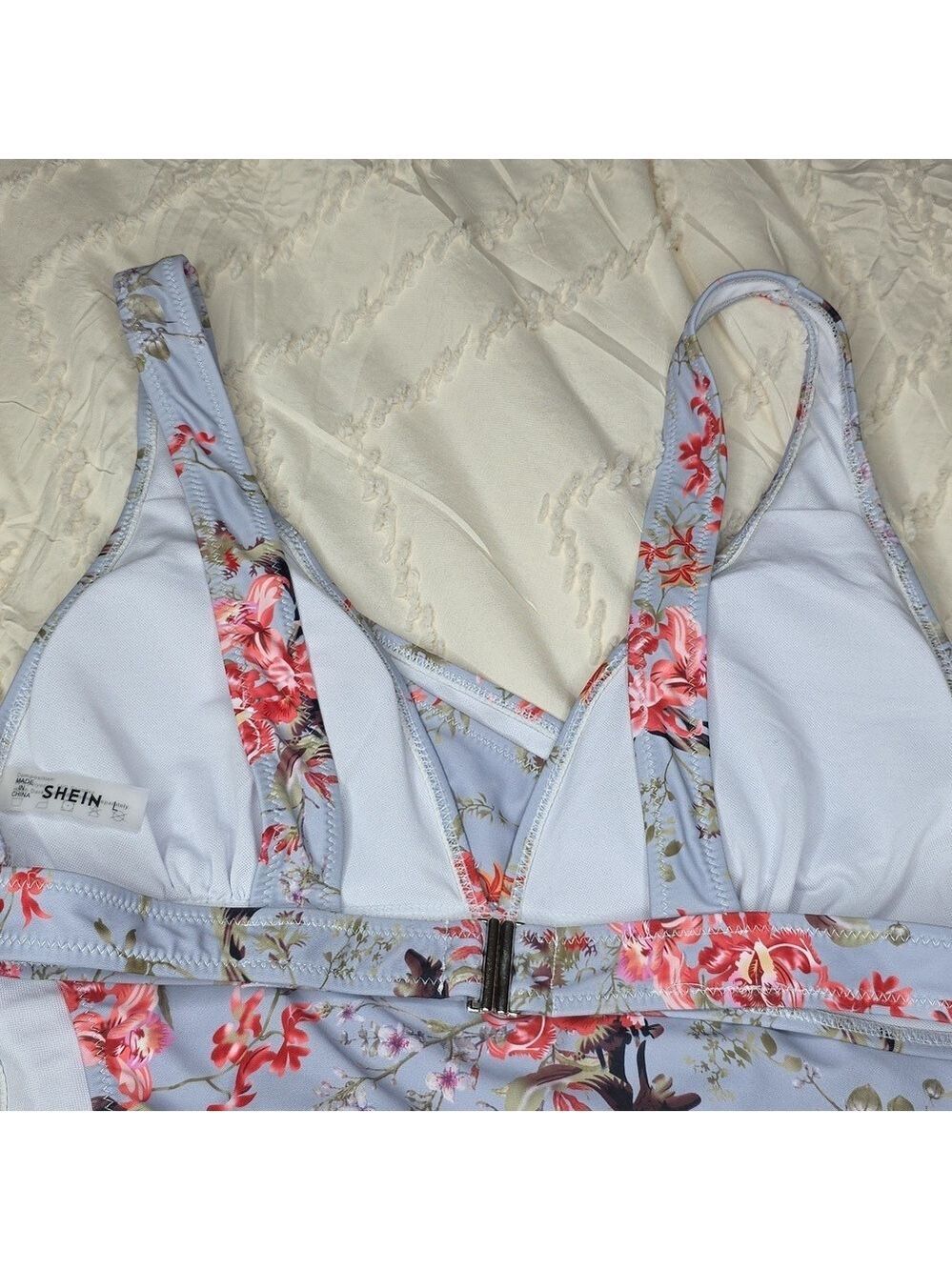 #0931 - Light Blue Floral Bikini Set - Picture 4 of 5